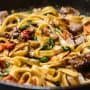 Fettuccine de Carne, Tomate e Cogumelos