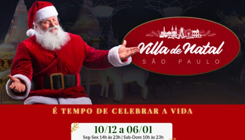 Villa de Natal Villa Lobos Banner Papai Noel Oficial