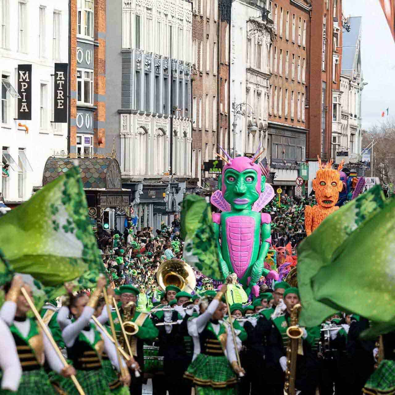 st. patrick's festival, parade, inishowen critters, dublin city