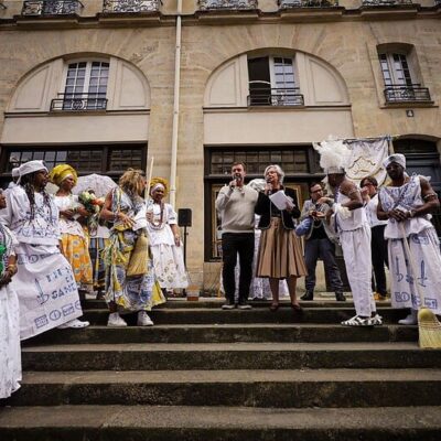 marcelo freixo, presidente da embratur, participa de cerimônia de lavagem de escadarias do local onde ocorreu a galeria visit brasil em paris (foto renato vazembratur)