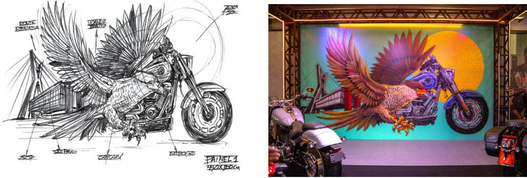 harley davidson leva arte urbana crédito arte pardal imagem gui veloso