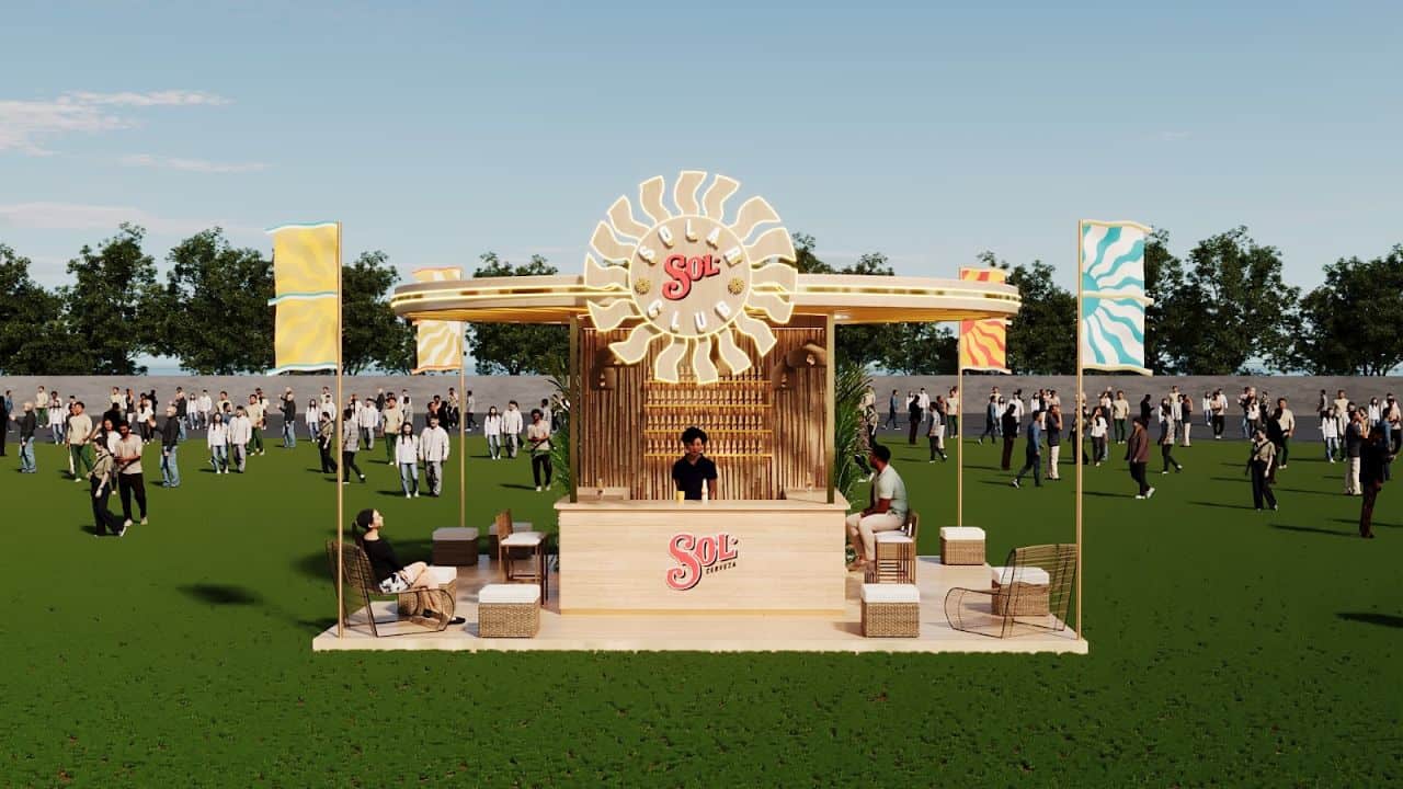 3d da ativação cerveja sol no festival turá, em são paulo crédito divulgação