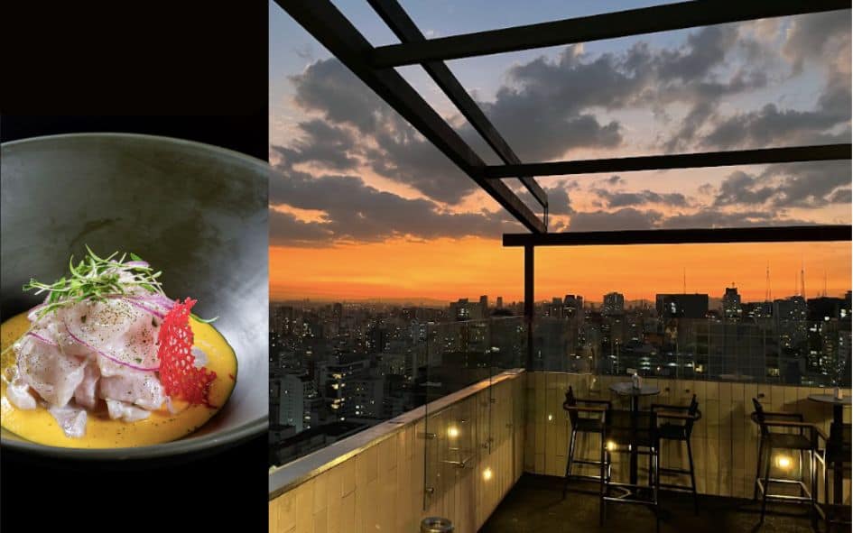 restaurante the view oferece famoso prato latino com uma vista privilegiada da cidade