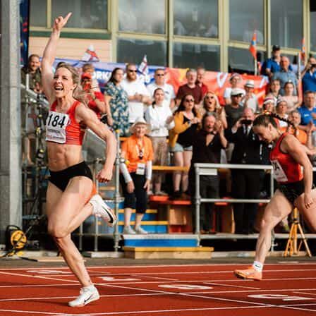 2 orkney's taylah paterson winning the 100m. © orkney 2025 kirstin shearer