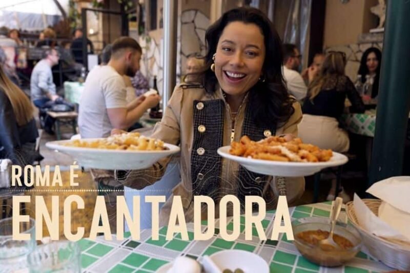 daniela filomeno degusta pratos de massa na capital italiana (foto reproduçãocnn brasil)