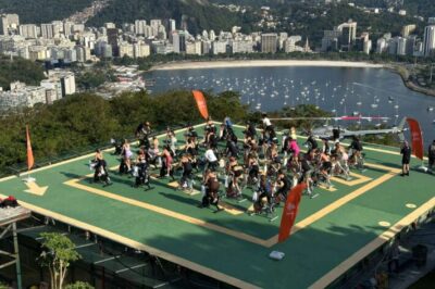 heliponto do parque bondinho foi palco de aulas de spinning. foto parque bondinho pão de açúcar®