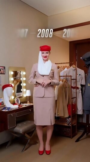 a evolução do design do uniforme da tripulação de cabine da emirates credits emirates