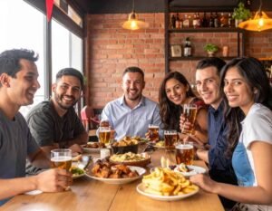 pub generico com grupo de pessoas festejando credits suoviaggio ia 267283