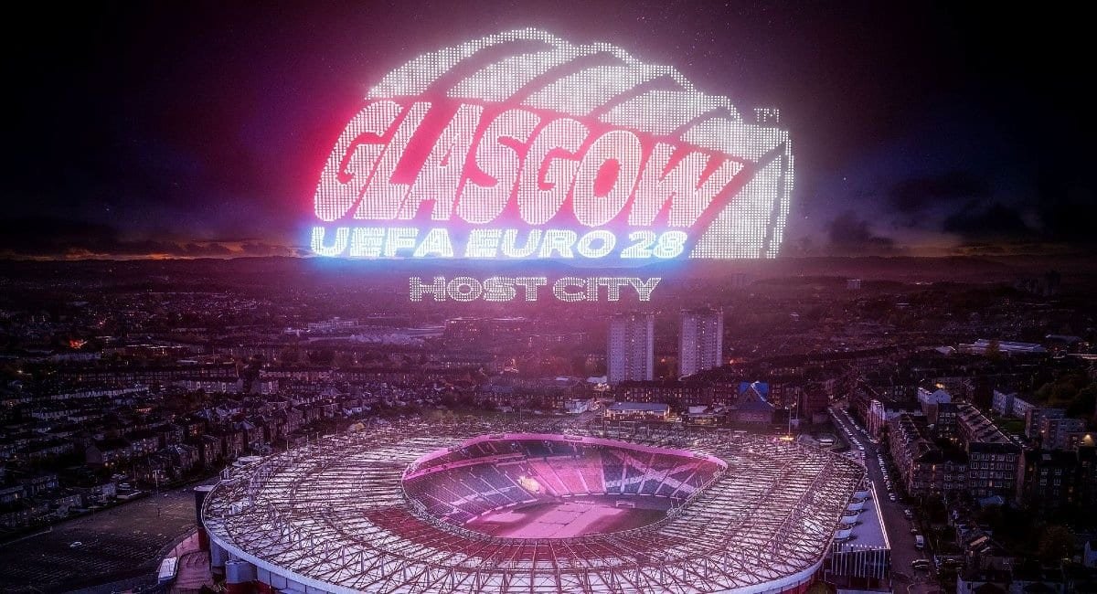 drones above hampden creating the glasgow uefa euro 2028 host city logo drones above hampden creating the glasgow uefa euro 2028 host city logo