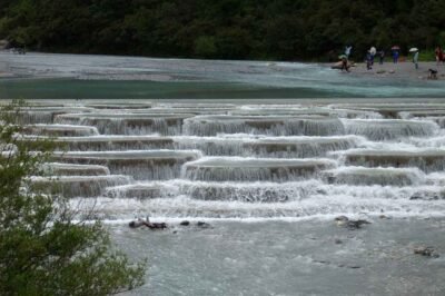 jade dragon snow mountain white water river yunnan china 