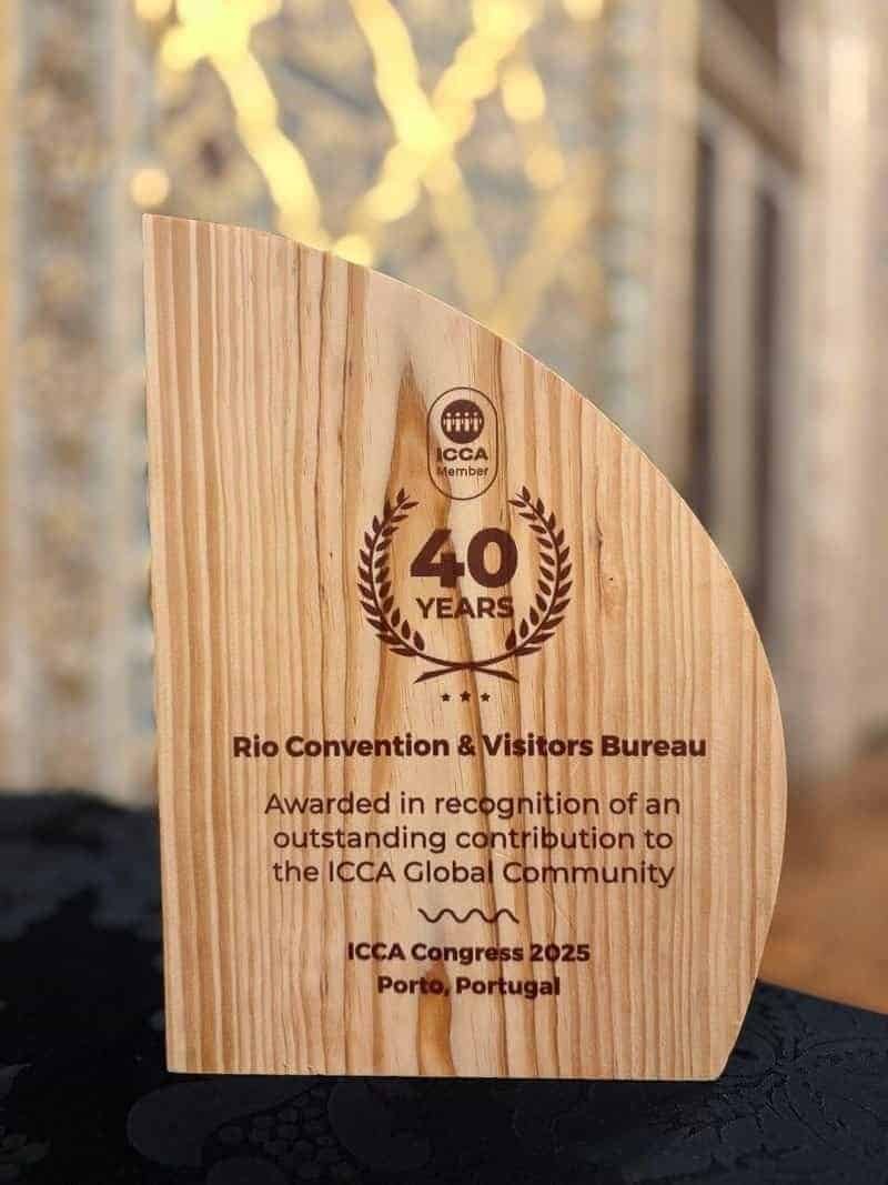 visit rio é homenageado durante congresso da icca em portugal. foto divulgação