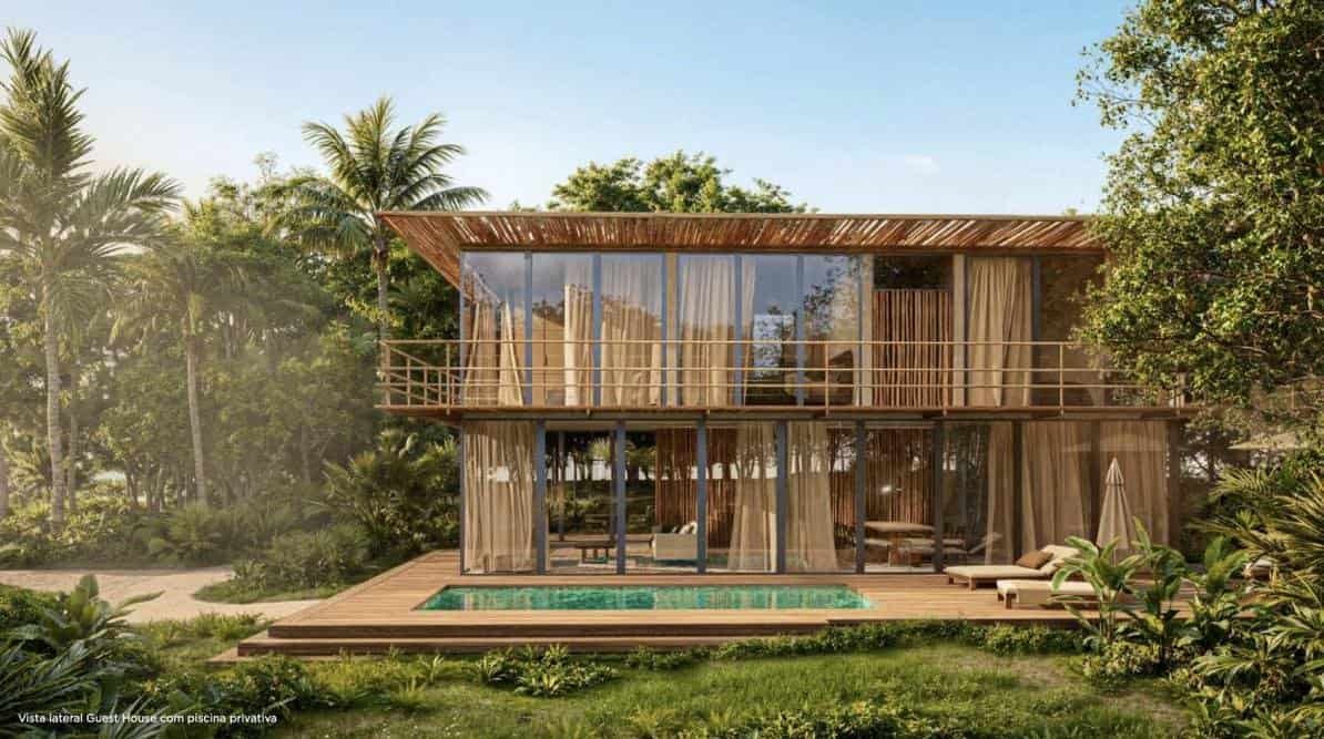 vista lateral guest house com piscina privativa imagem comunicação marangatú