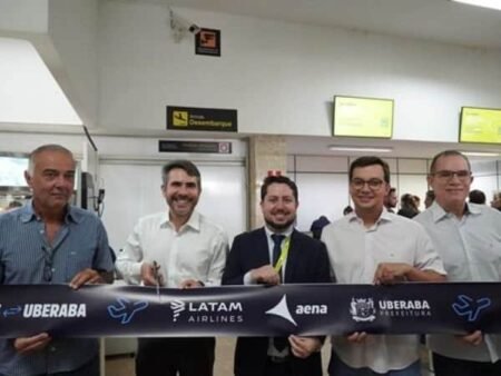 5 latam inaugura voo direto entre uberaba e são paulo com 100% de ocupação e alcança a marca de 60 aeroportos no brasil